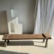 Très grand banc en teck ancien H:50cm L:2m06