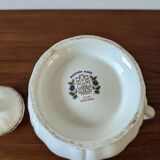 Gien earthenware coffee pot, Moustiers Olérys decor