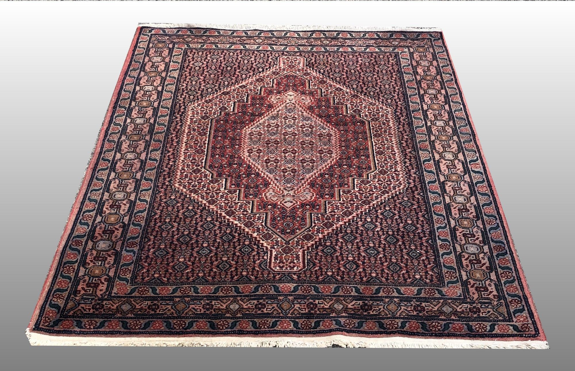 Oriental Persian Carpet Iranian Kurdish Tribe Senneh : 1.25 X 1.50 m