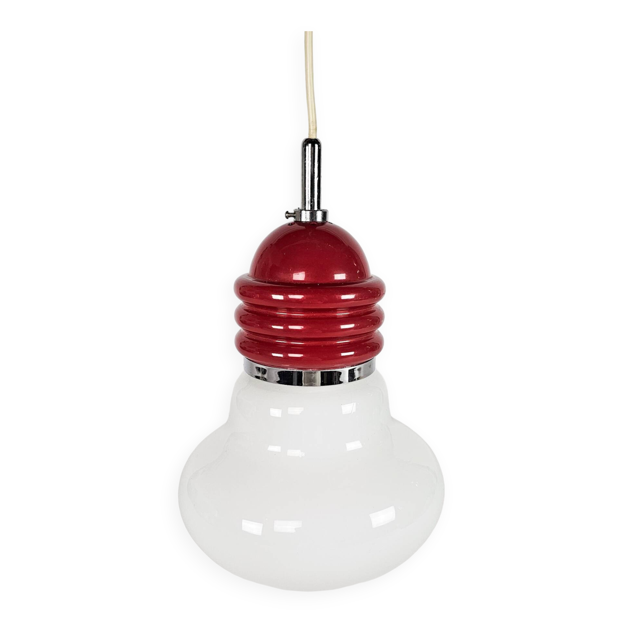 Tronconi - Enrico Tronconi - 'Bulb lamp' -  opaline - chroom - Italie - 1970's