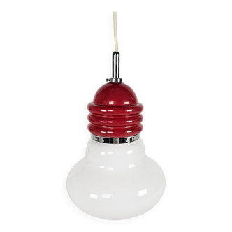 'Lampe ampoule' Tronconi Enrico Tronconi opaline chrome Italie années 1970