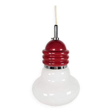 Tronconi - Enrico Tronconi - 'Bulb lamp' -  opaline - chroom - Italie - 1970's