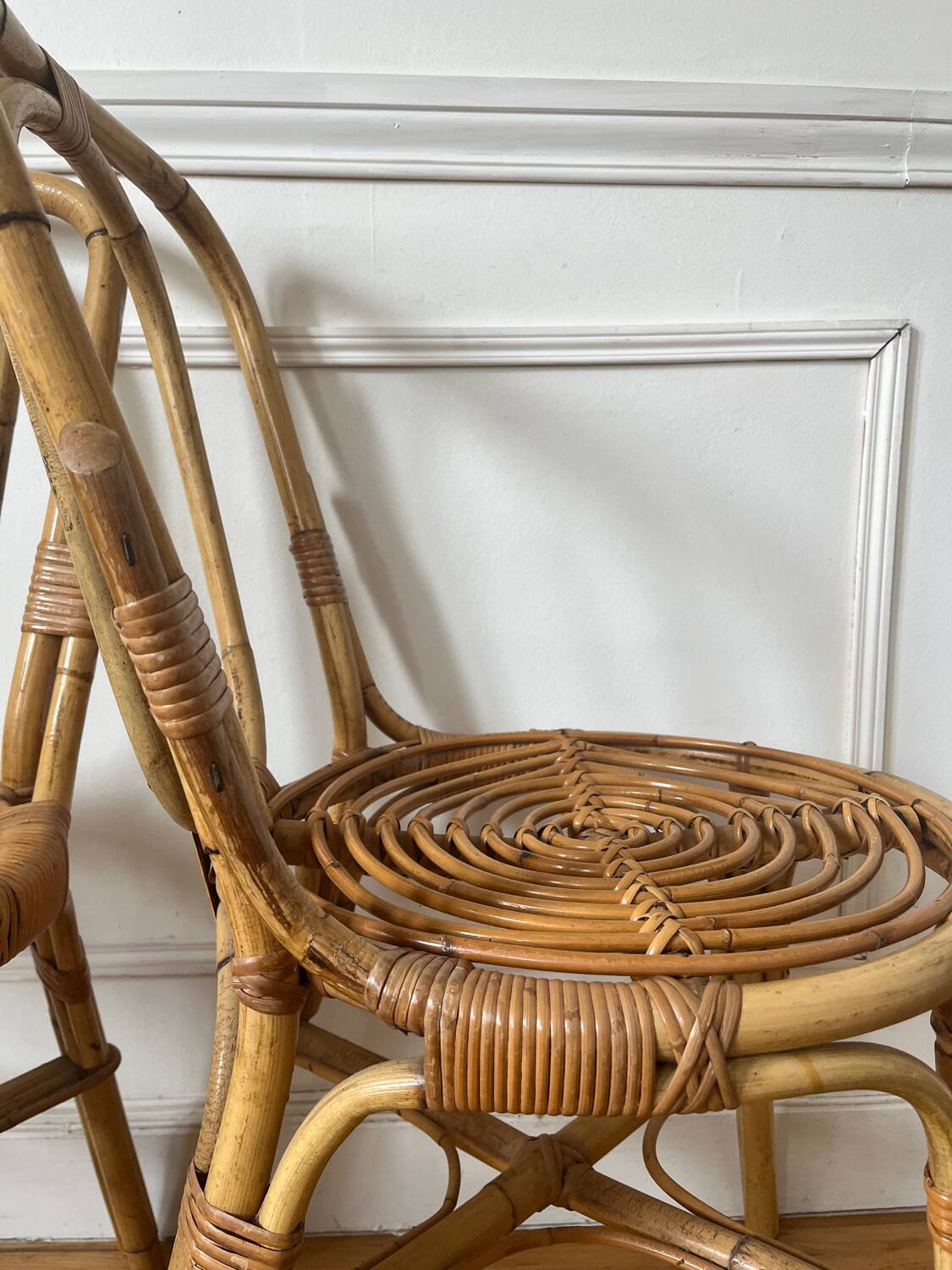 Pair of vintage rattan chairs