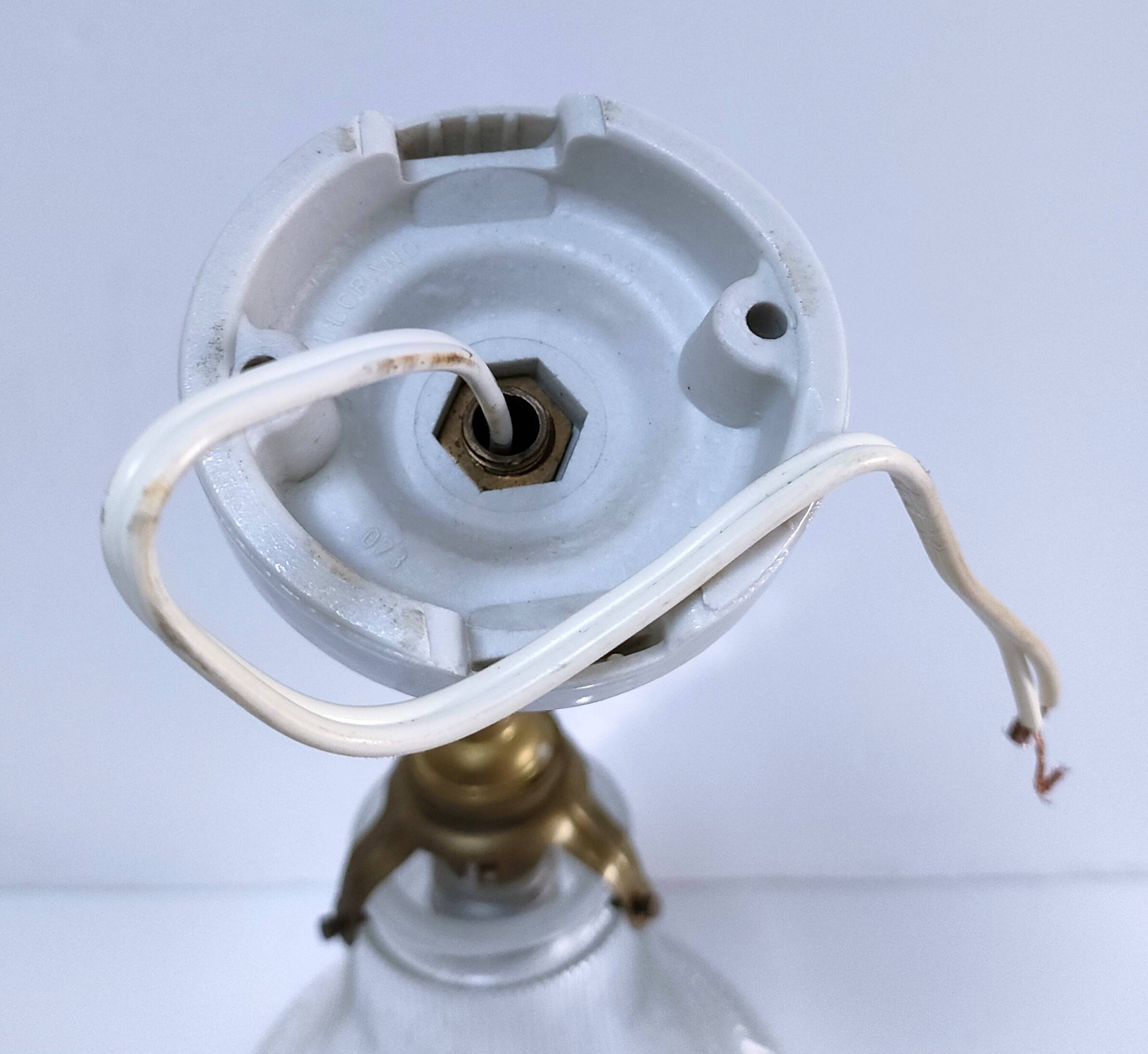 Brass porcelain glass wall light 1900