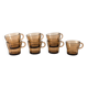 7 smoked cups – amber brown, 70s spirit