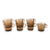 7 smoked cups – amber brown, 70s spirit