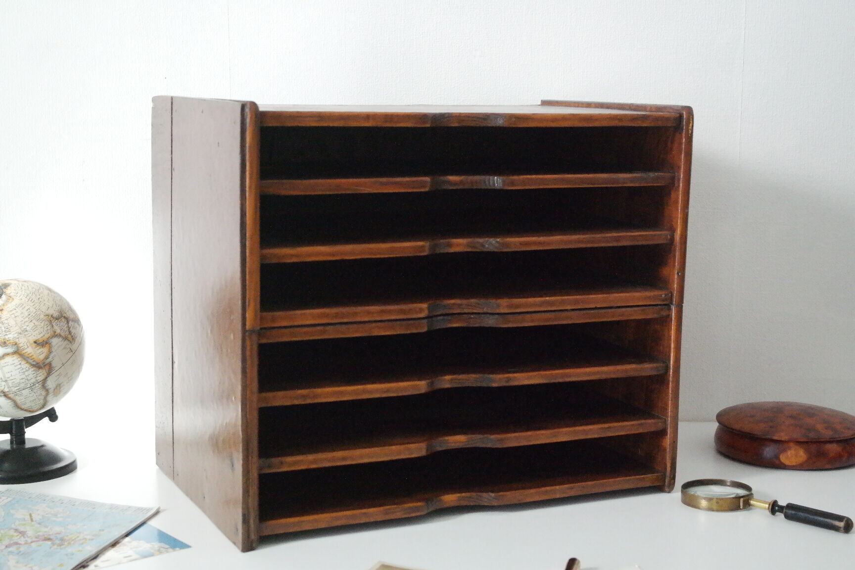 Vintage solid wood office sorter