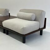 Italian modular sofa with coffee table set in Japandi style