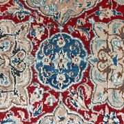 Tapis vintage noué main en laine vierge et soie, années 1960