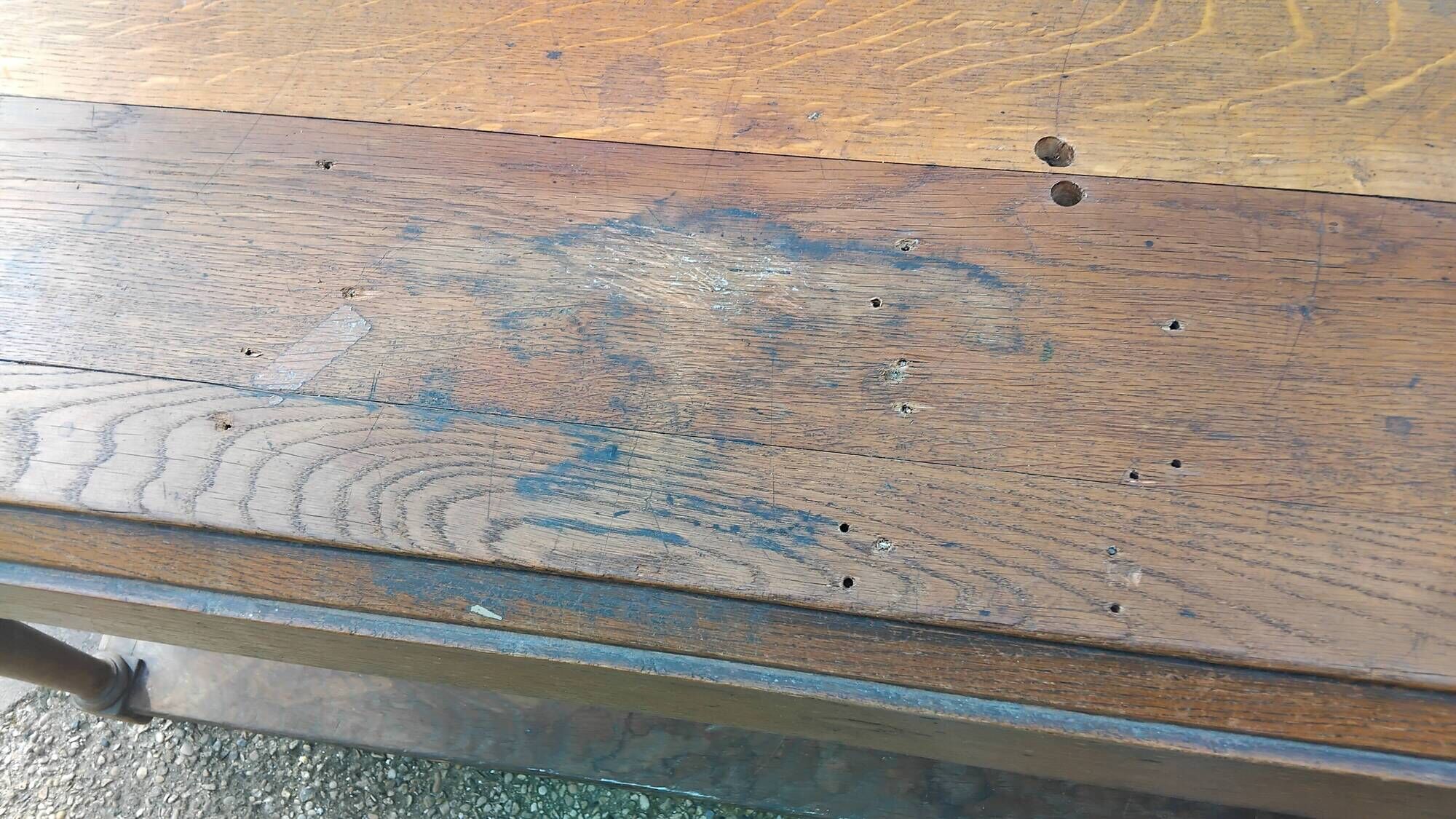 Grande table Drapier ancienne XIX eme meuble métier atelier tissu commerce