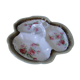 Servant beggar old porcelain 3 compartments small roses on white background