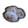Servant beggar old porcelain 3 compartments small roses on white background