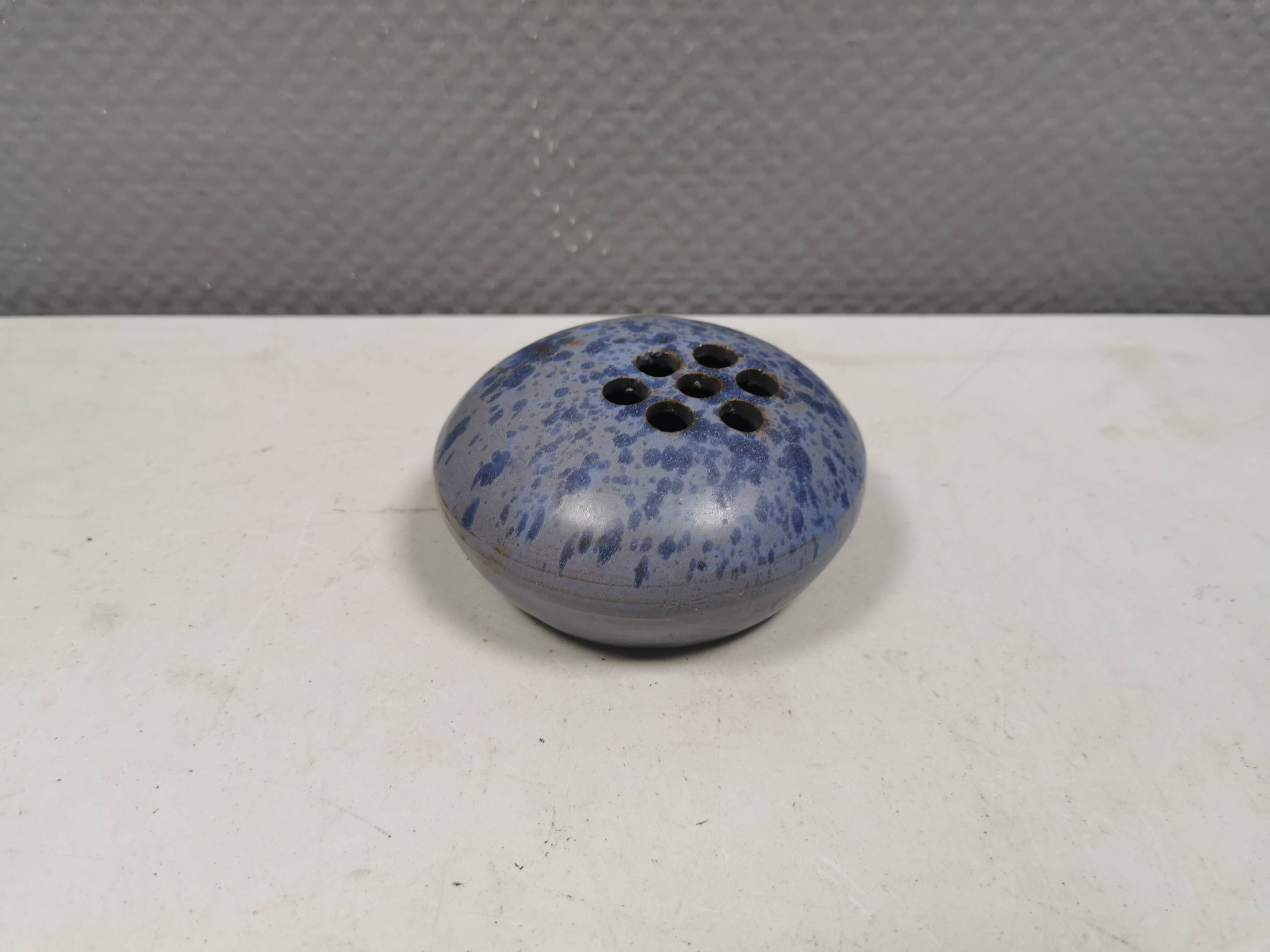 Small gorgeous vase in bluish colours/shades. Netherlands 1970s