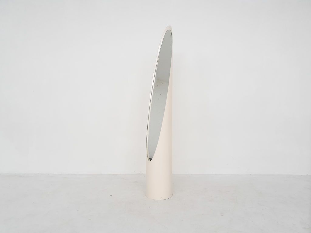 White Roger Lecal for Chabrieres and Co "Lipstick" mirror, France 1970's