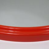 Large Orange Space Age Oval Mirror 1960s