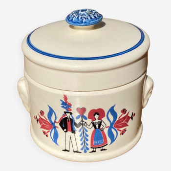 Sarreguemines ceramic candy box pot, Ribeauvillé model, vintage 60s