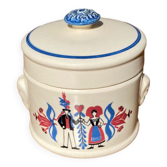 Sarreguemines ceramic candy box pot, Ribeauvillé model, vintage 60s