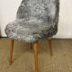 Vintage moumoute armchair and stool