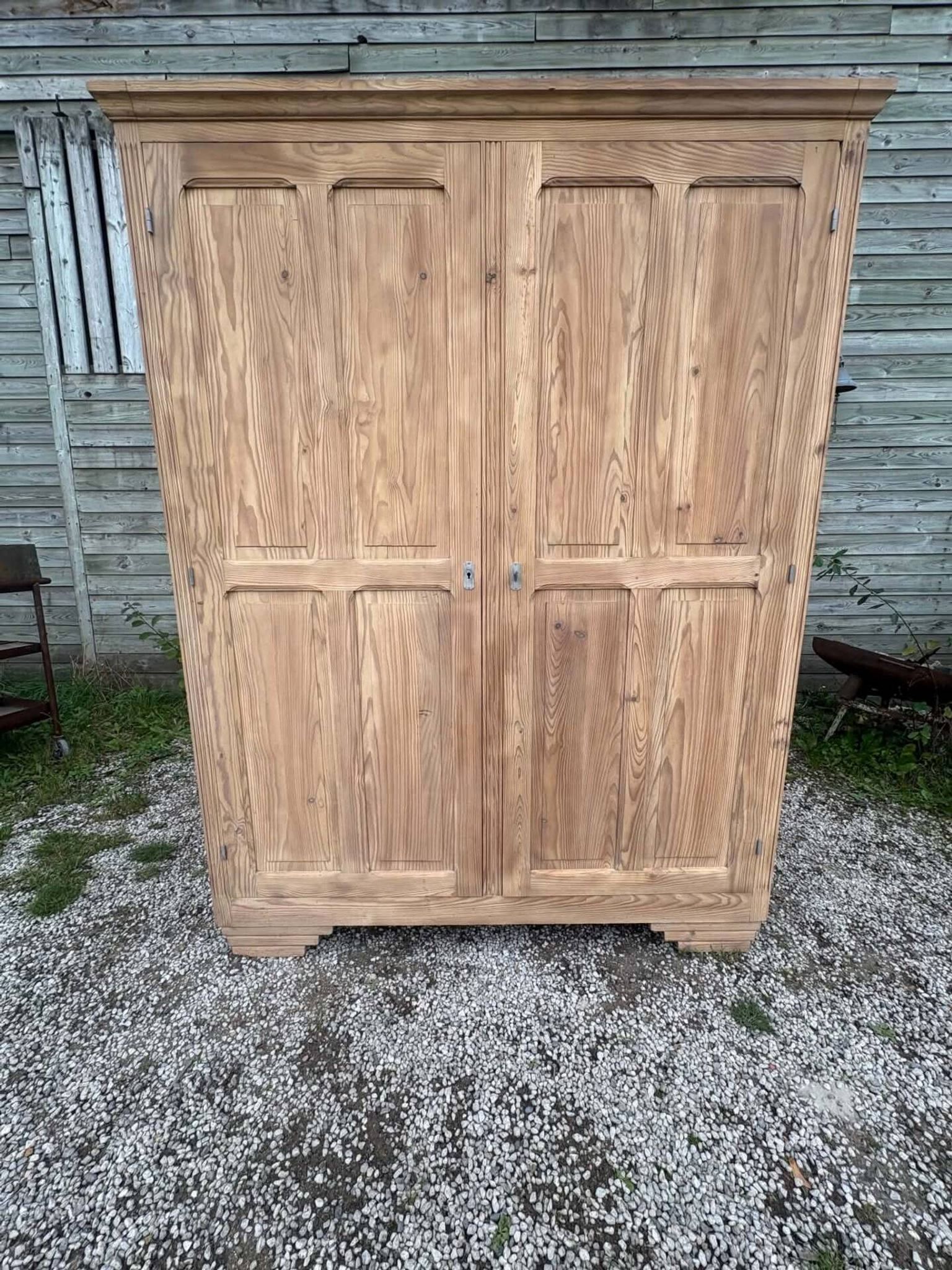 Parisian wardrobe / vintage wardrobe in raw wood