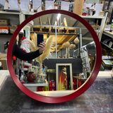 Vintage round red mirror 70´s