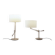 Pair of brushed steel table lamps with adjustable tilt - United Kingdom