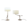 Pair of brushed steel table lamps with adjustable tilt - United Kingdom