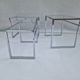 Danish tables, nickel-plated, 3 in 1, loft