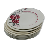 Rosy Sarreguemines Plate Set