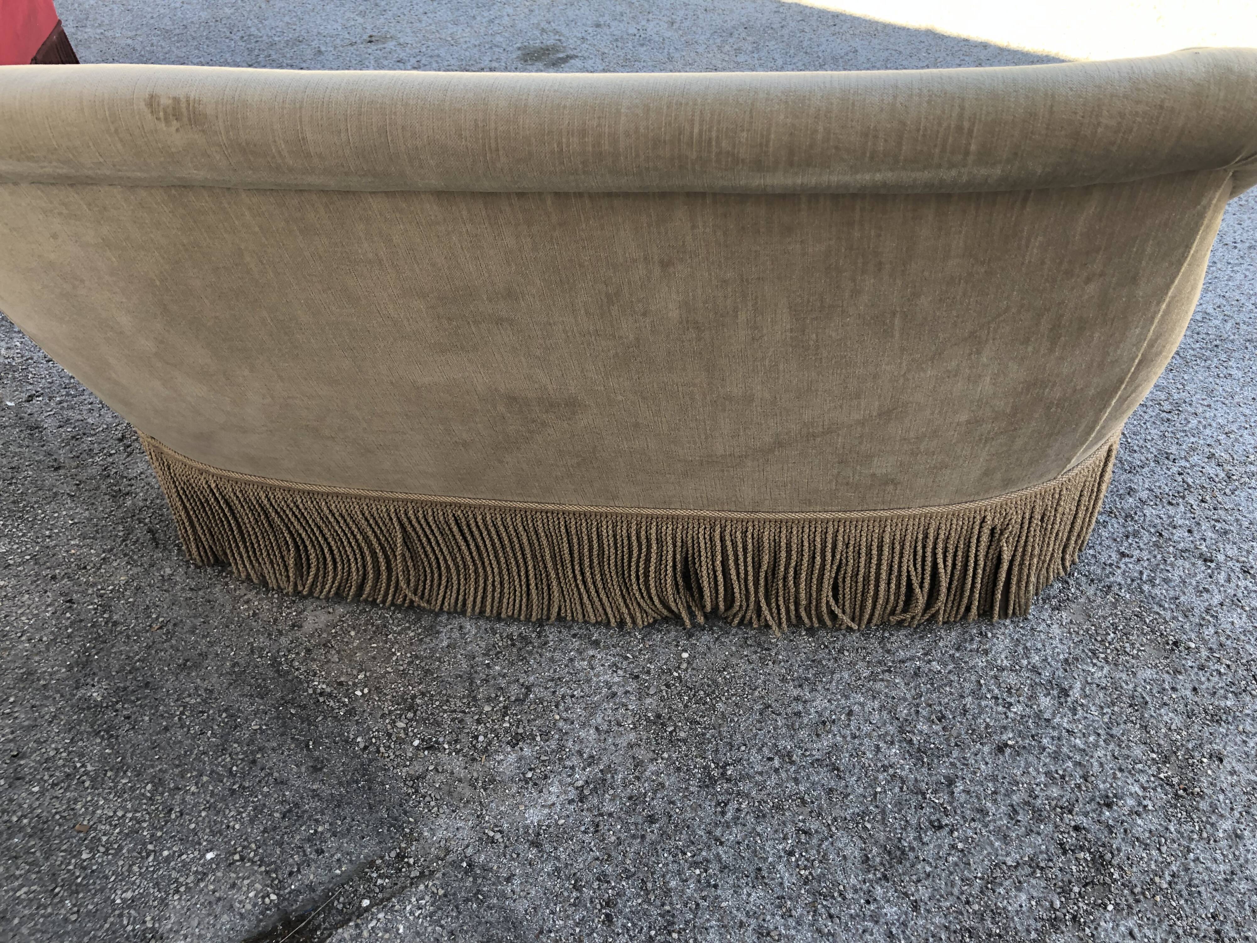 Vintage toad sofa in light taupe velvet