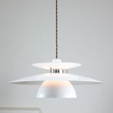Vintage Danish White Pendant Lamp, 80s