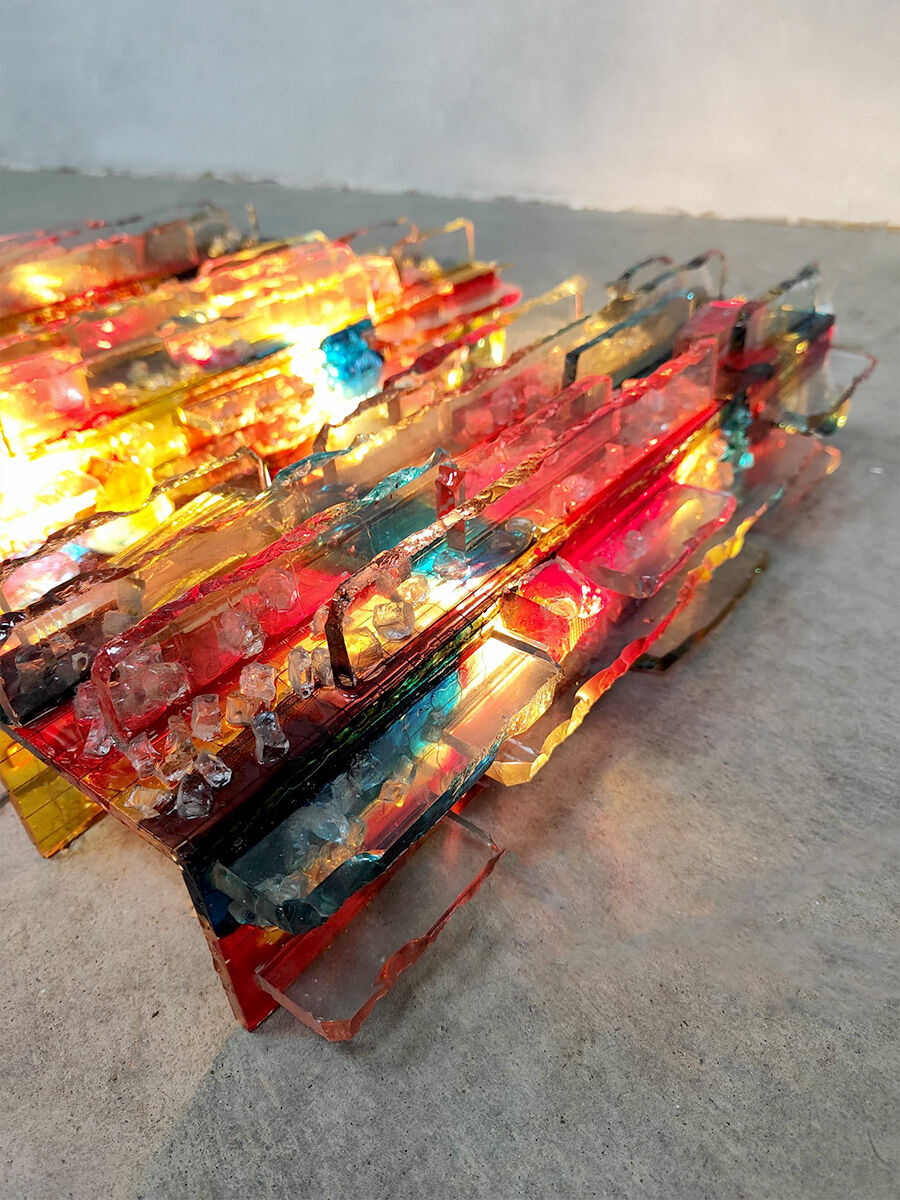 Set of 3 vintage wall lights 'Chartres' Willem Van Oyen Raak