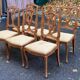 6 Louis XV style Regency chairs in solid wood and yellow-beige fabric