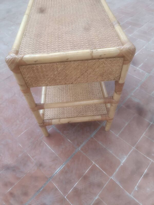 Table basse bambou et cannage