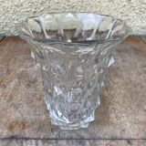 Vase en verre moulé made in Tchécoslovaquie années 70 vintage