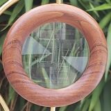 Scandinavian design magnifier wood and brass