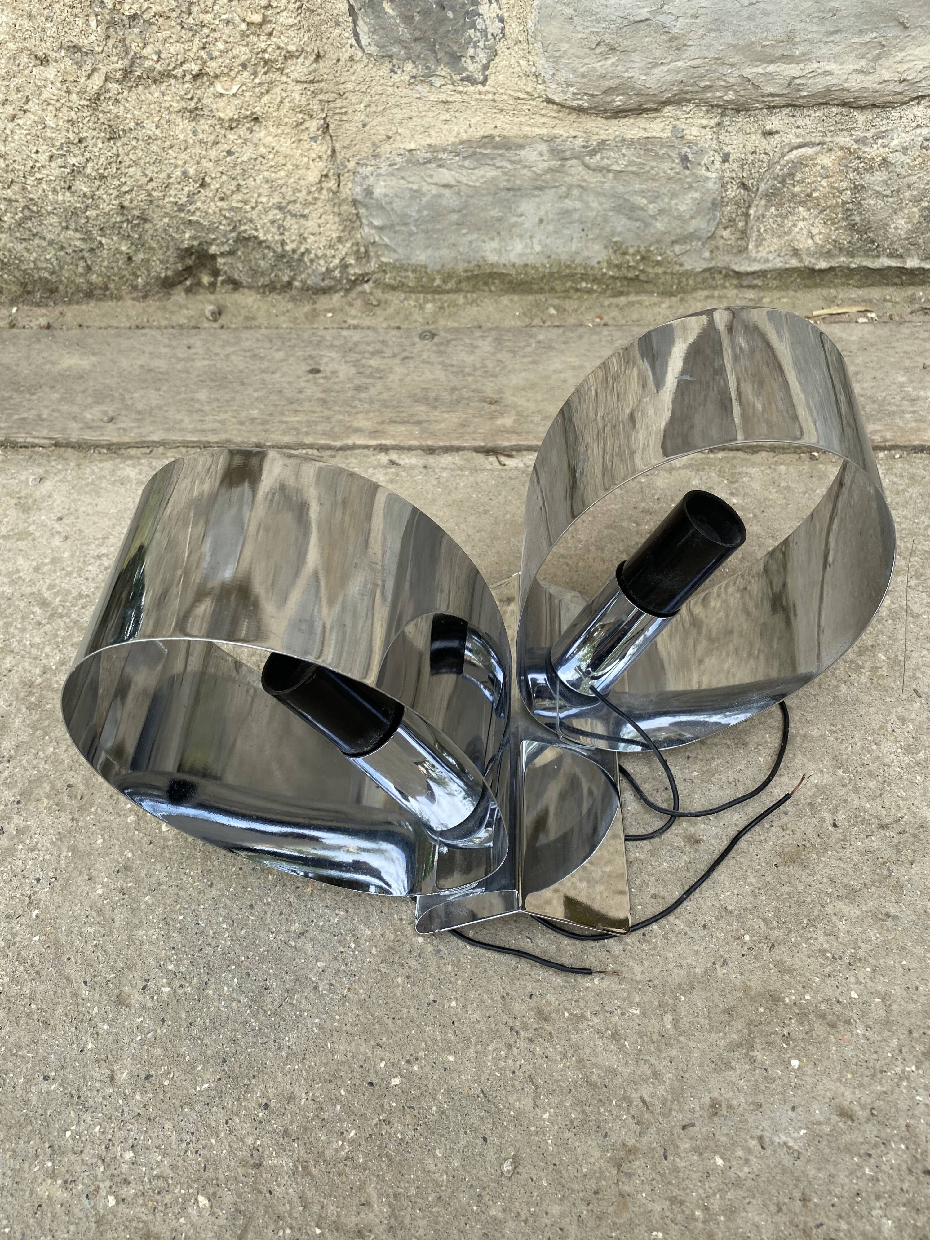 1970 chrome design wall lamp