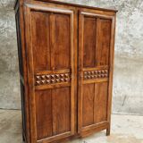 Old wardrobe linen cabinet beech wood