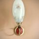 Vintage Mid Century Space Age brass & green opaline wall light Lunel