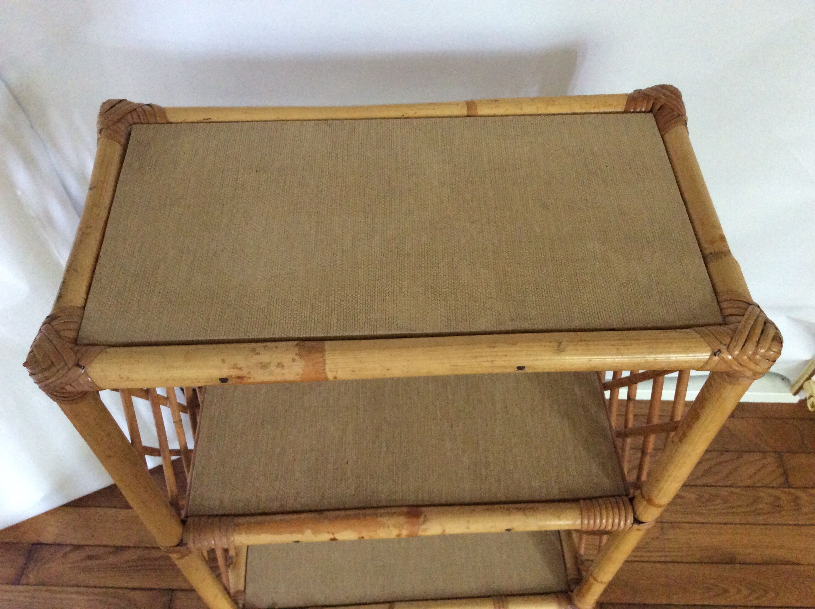 Vintage rattan shelf