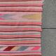 Tapis berbère algérien vintage rayé vintage avec motifs géométriques 369x163 cm