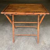 Folding bamboo side table