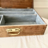 Wooden storage chest old vintage tool box