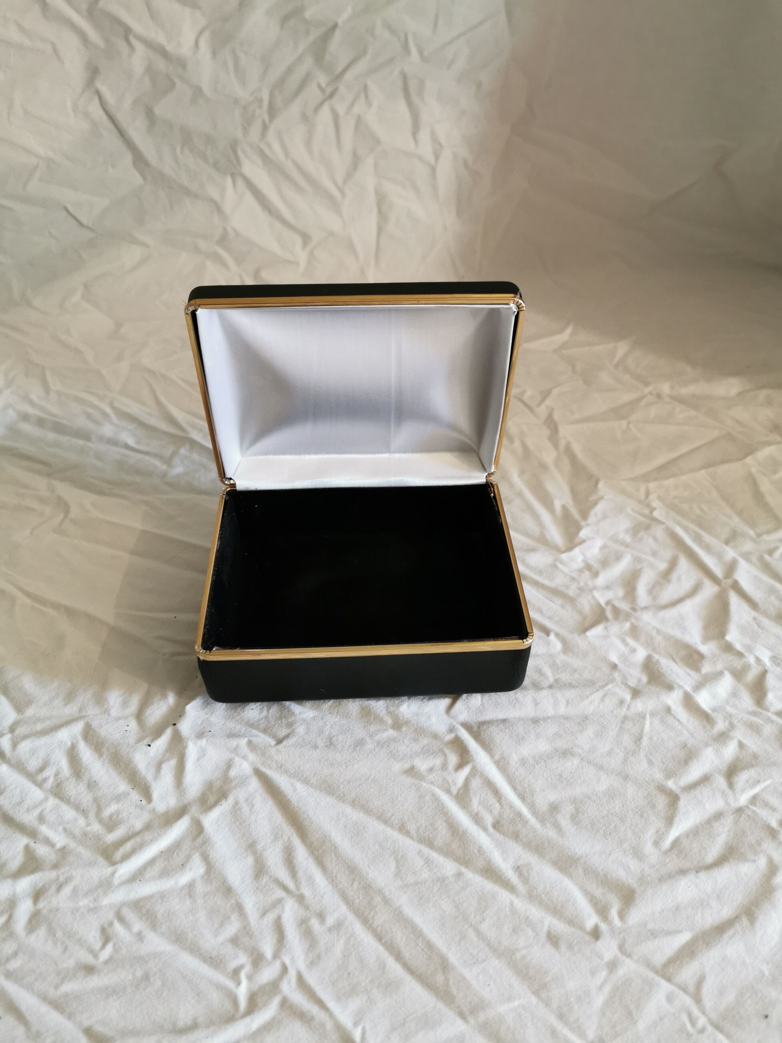 Black leather faux leather box