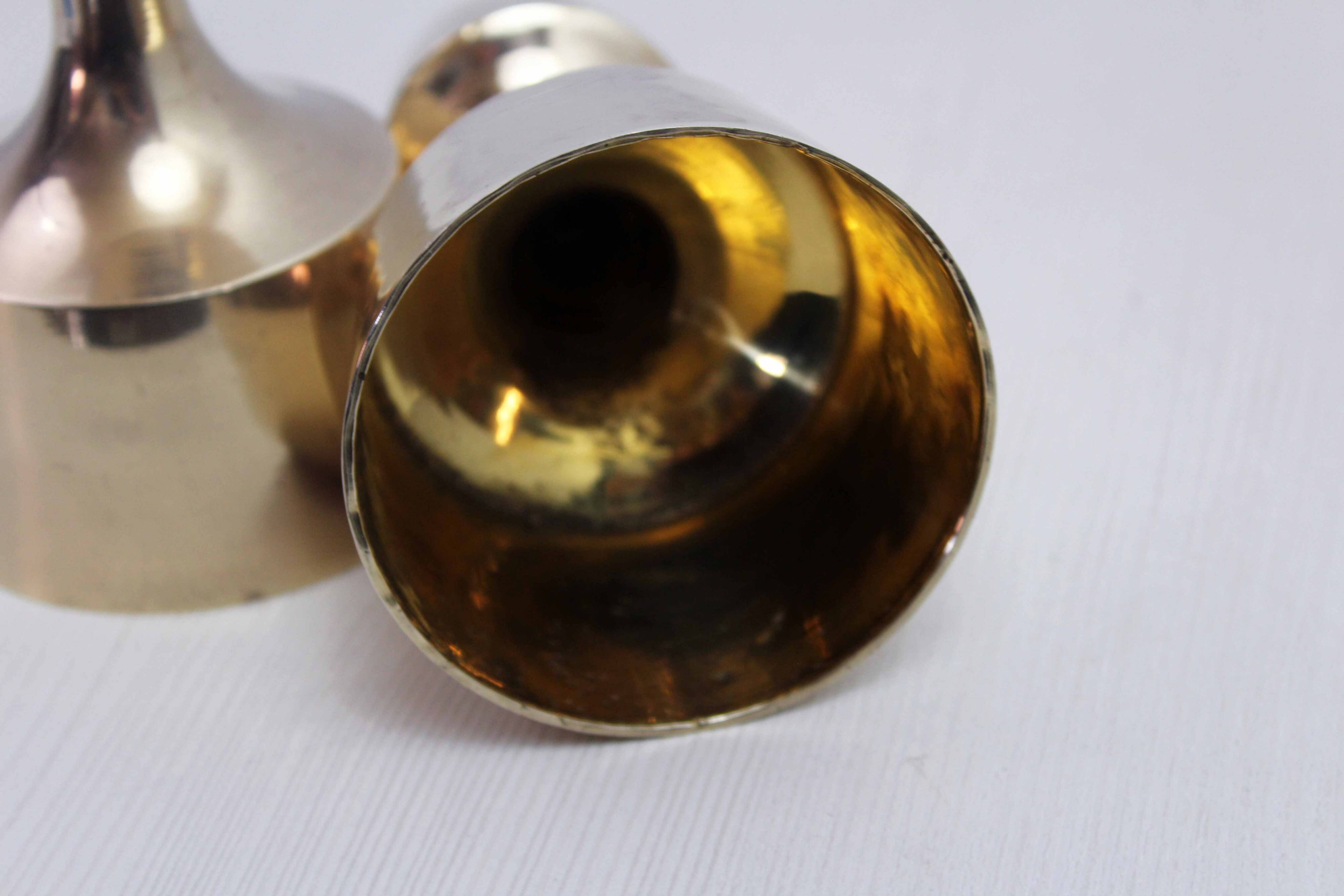 Set of 3 Scandinavian brass candle holders