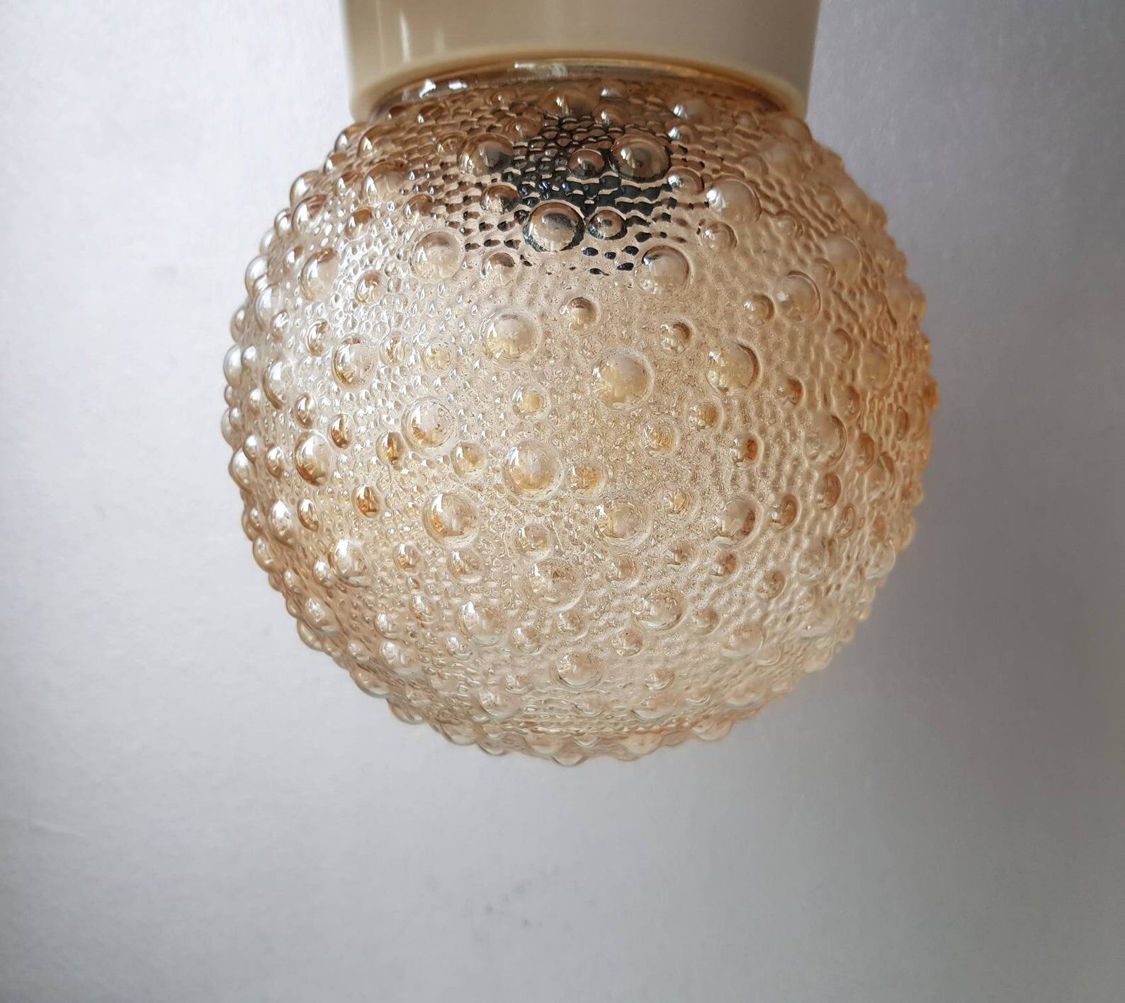 60s glass mid-century ceiling light