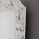 Vintage 1940s Italian design wall mirror with decorated glass