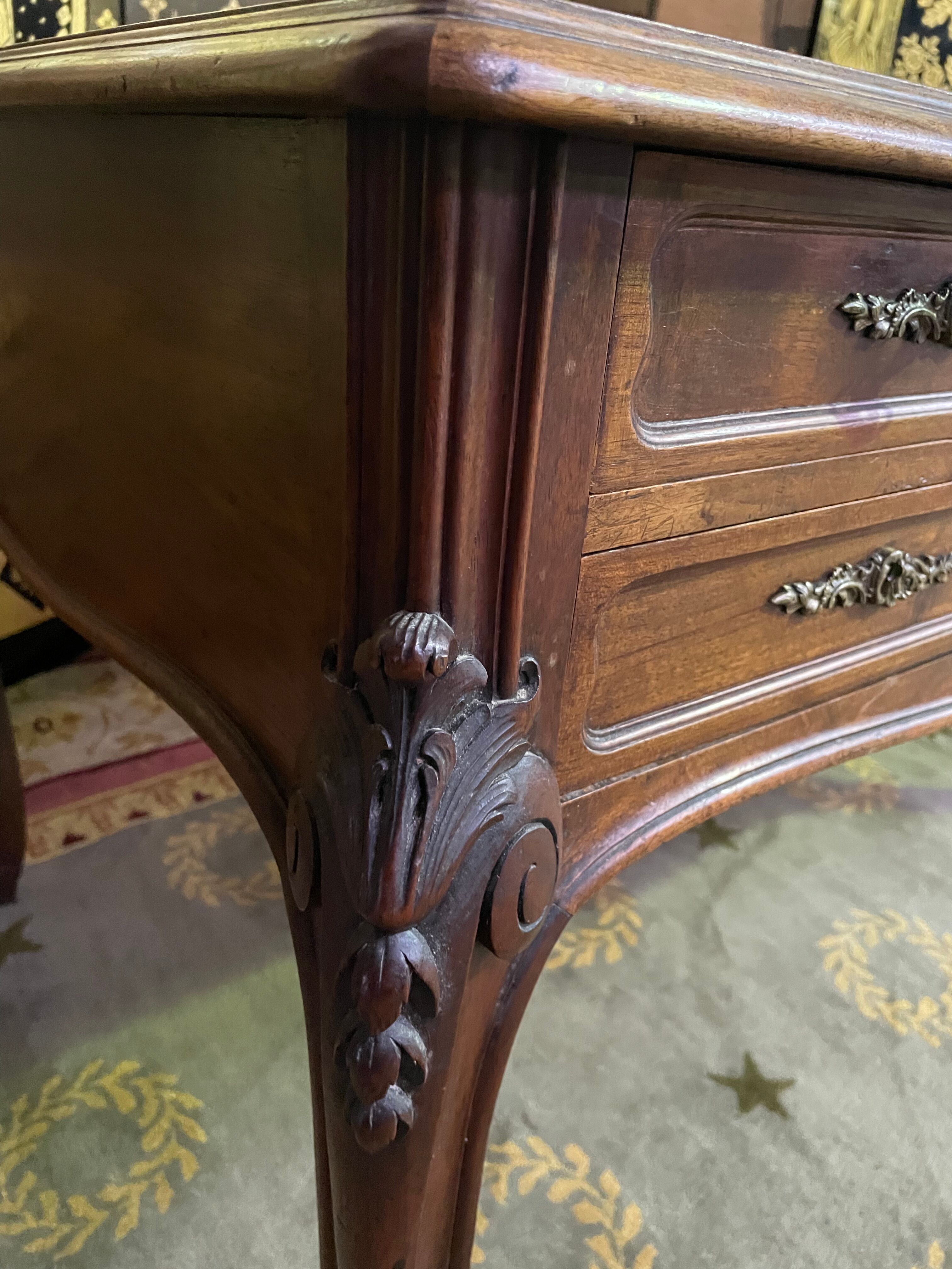 Louis XV walnut style flat desk