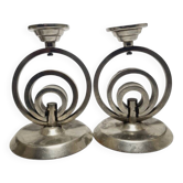 2 bougeoirs Art Déco, Allemagne, années 1970