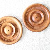 Natural turned wooden decorations from France x 2