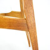 1960s Set of Three Oak Dining Chairs in Boucle, Czechoslovakia